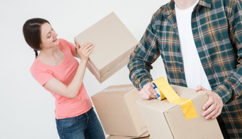 Storage site recycling with sorted cardboard and packaging materials